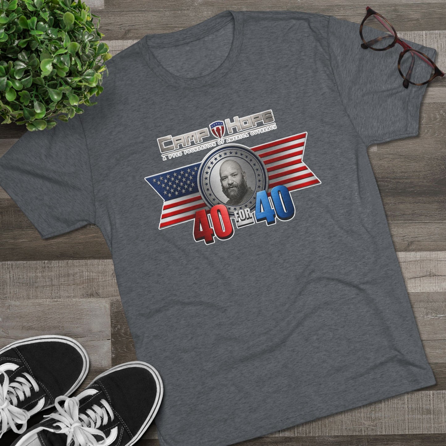 40 for 40 - Tri-Blend Crew Tee