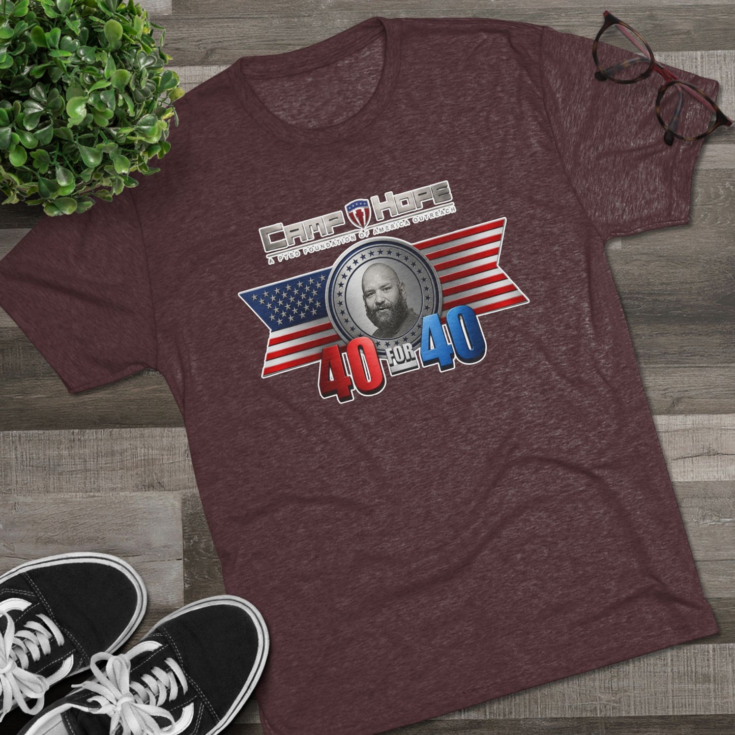 40 for 40 - Tri-Blend Crew Tee