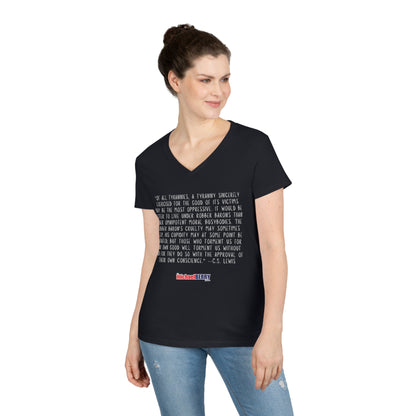 Tyranny - Ladies' V-Neck Sexy T-Shirt