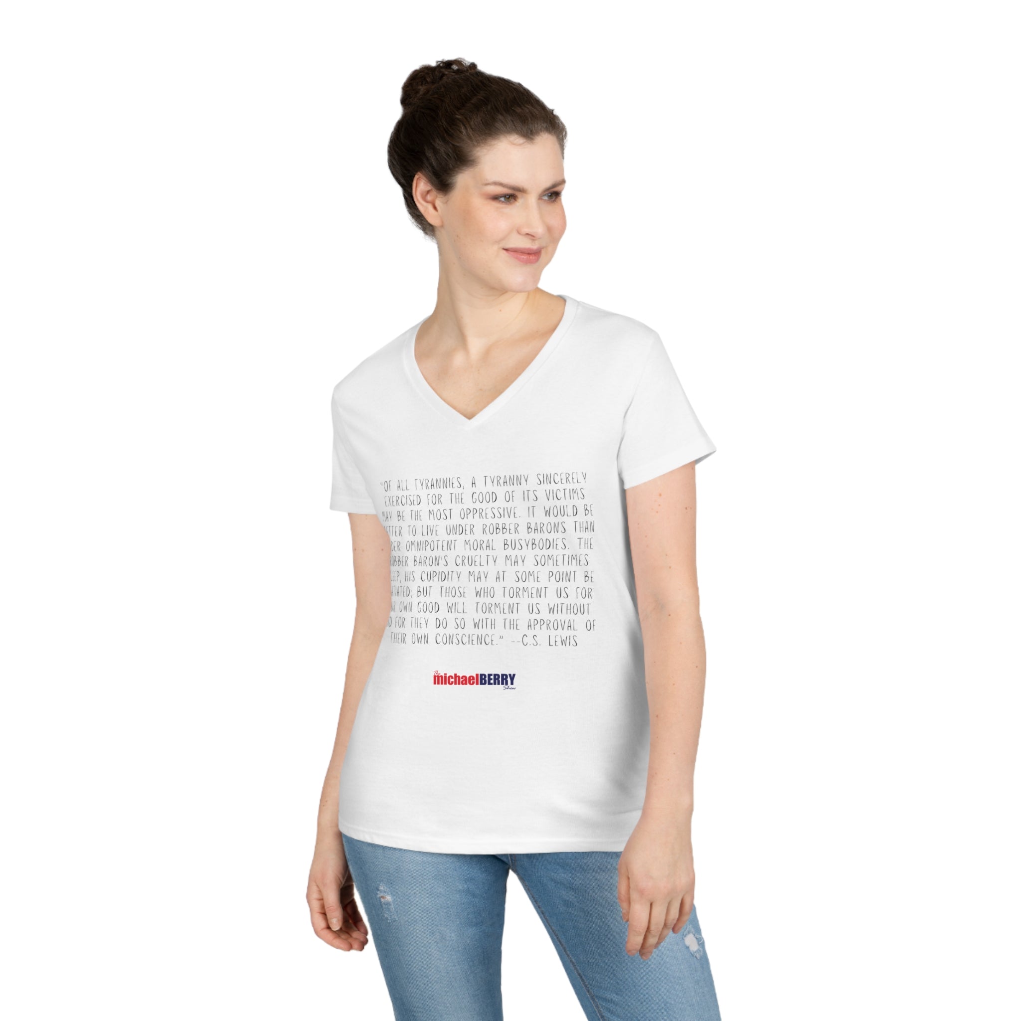 Tyranny - Ladies' V-Neck Sexy T-Shirt