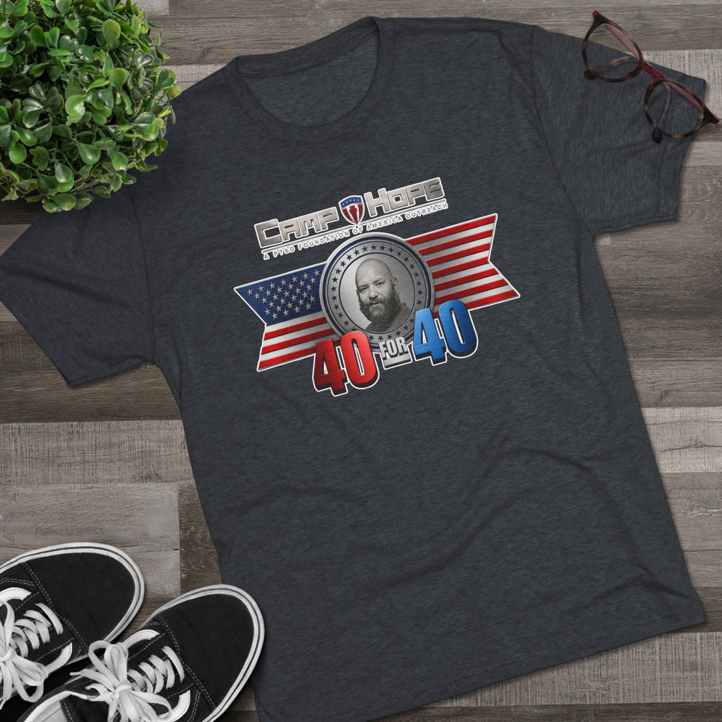 40 for 40 - Tri-Blend Crew Tee