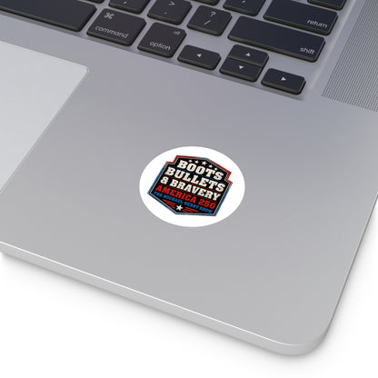 Boots Bullets and Bravery America 250 - Round Sticker