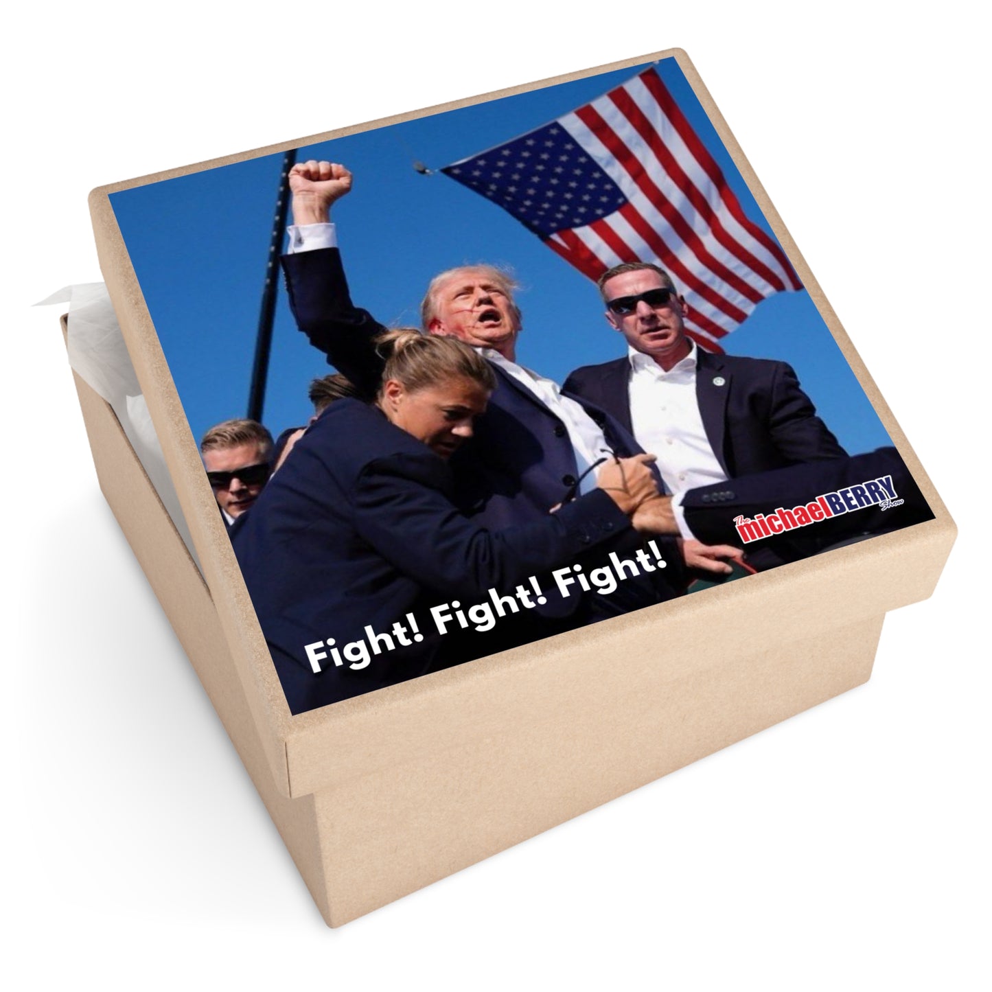 Fight! Fight! FIght! - Square Vinyl Sticker